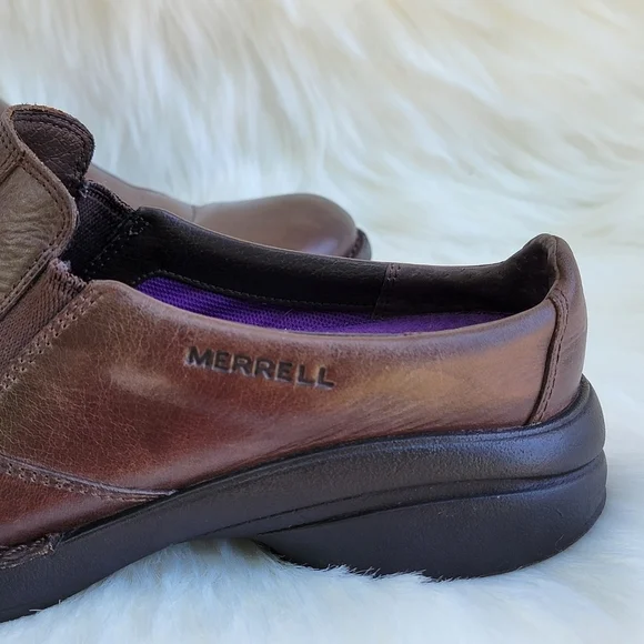 Merrell Leather Bracken Brown Slide Mules Loafers  Air Cushion Insole Wo… - Picture 9 of 9